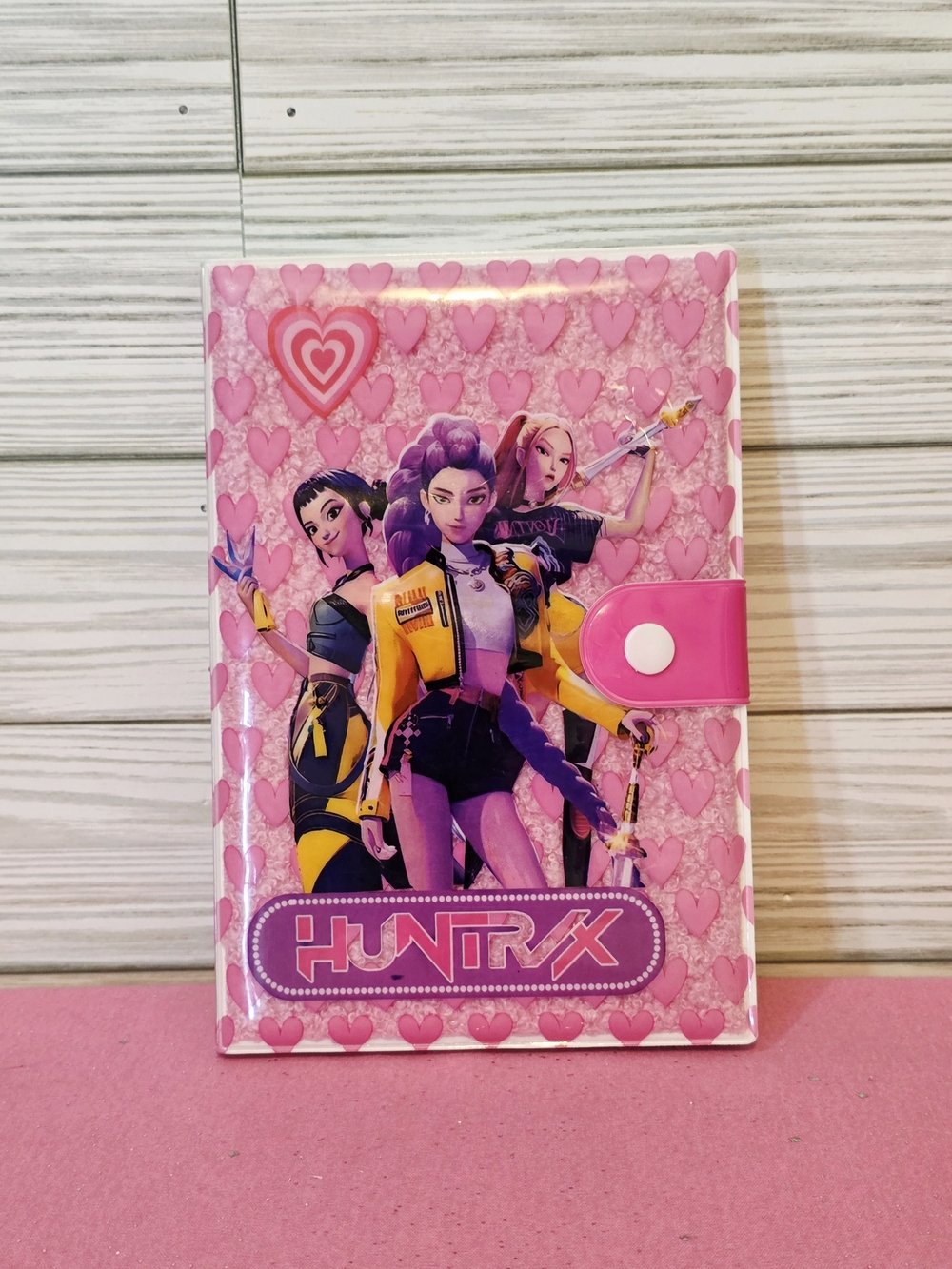 Kpop Demon Hunters Huntrix Girls Super Soft Squishy Cover Button Closed Notebook